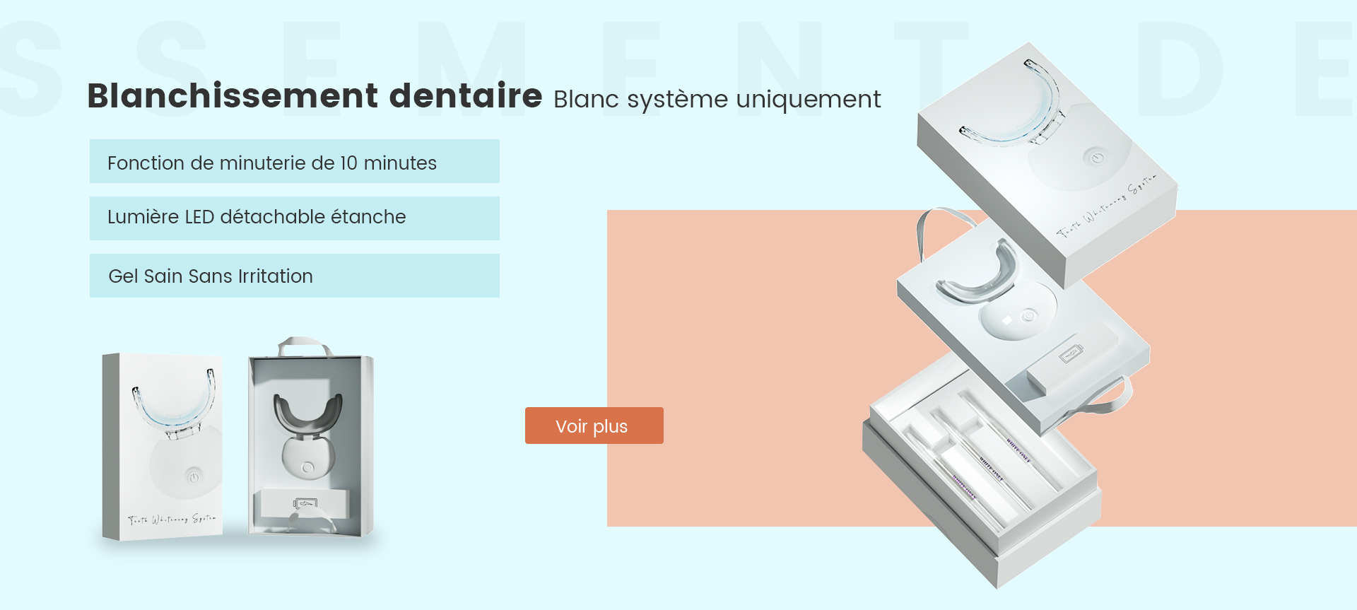 Système de blanchiment des dents blanc seulement